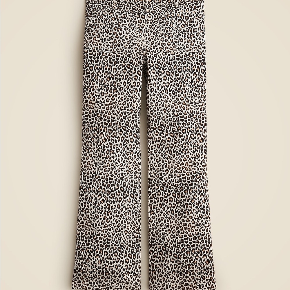 J. Crew Animal Print Wide Leg Jeans in Black and White